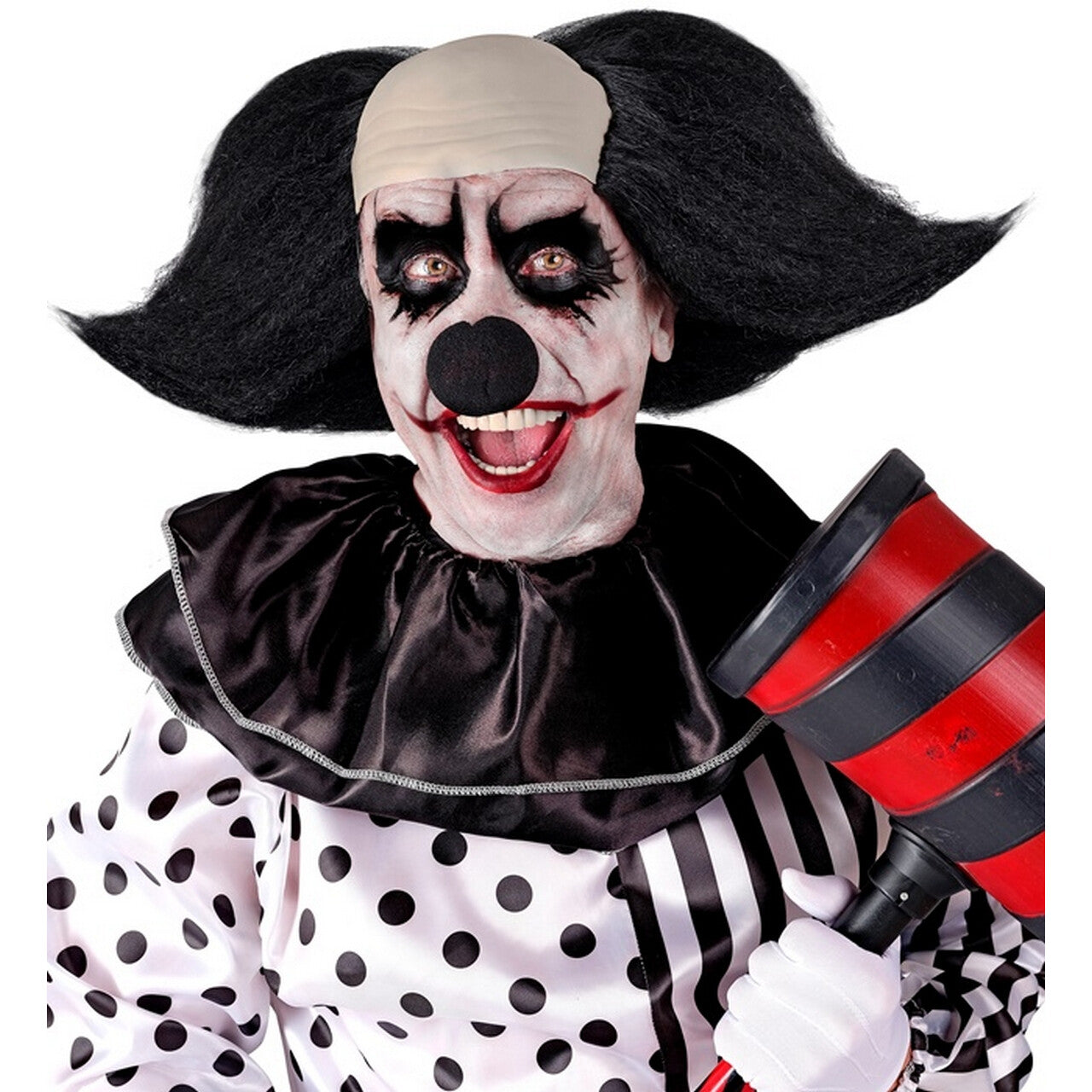 Op deze afbeelding zie je een Accessoires, van het merk Widmann. Pruik Met Kaal Hoofd Clown Sinister