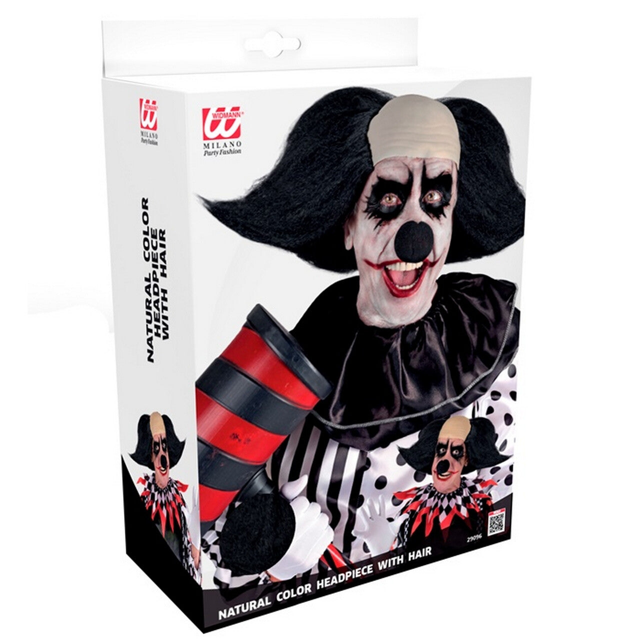 Op deze afbeelding zie je een Accessoires, van het merk Widmann. Pruik Met Kaal Hoofd Clown Sinister