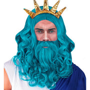 Op deze afbeelding zie je een Accessoires, van het merk Widmann. Blauwe Pruik Zee Koning Poseidon Neptunes