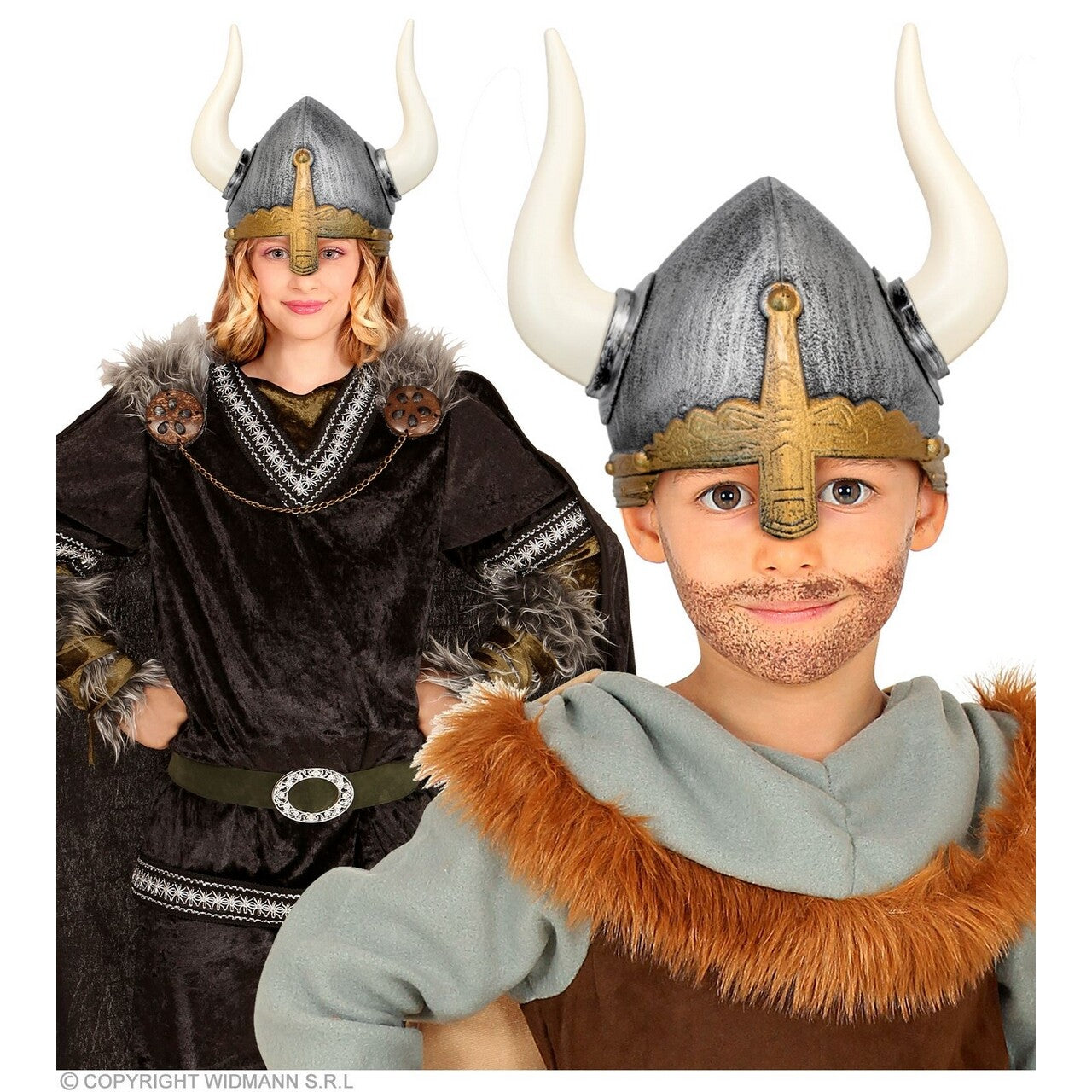 Op deze afbeelding zie je een Accessoires, van het merk Widmann. Vik De Viking Helm Kind