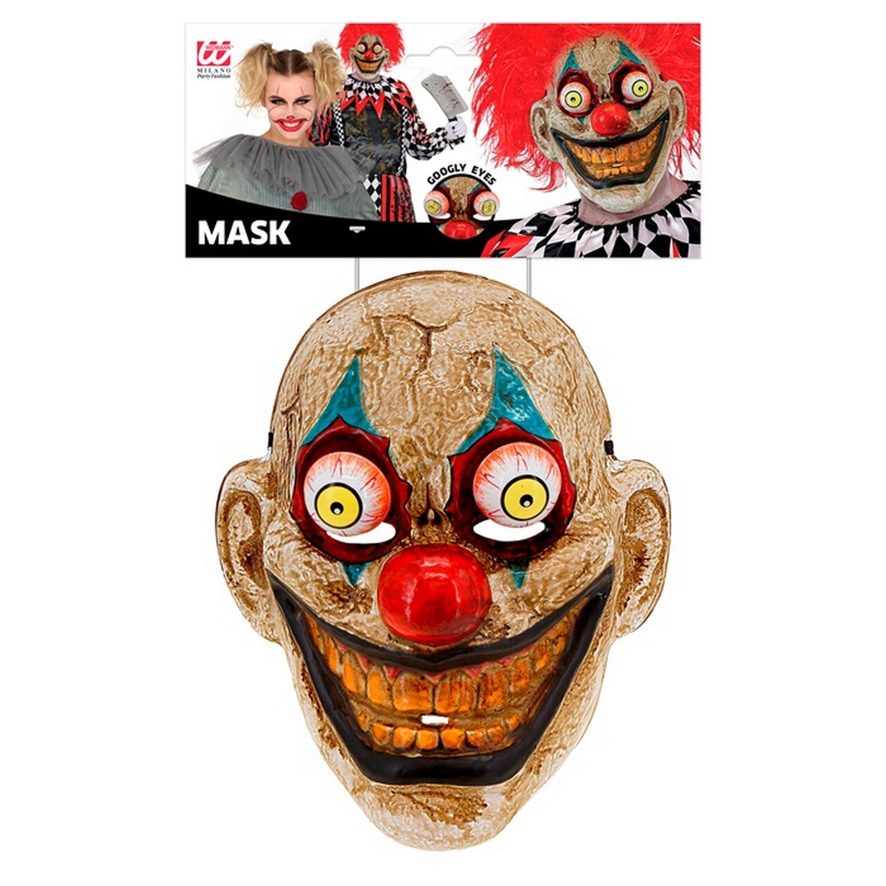 Op deze afbeelding zie je een Accessoires, van het merk Widmann. Masker Scary Clown Met Wiebel Ogen