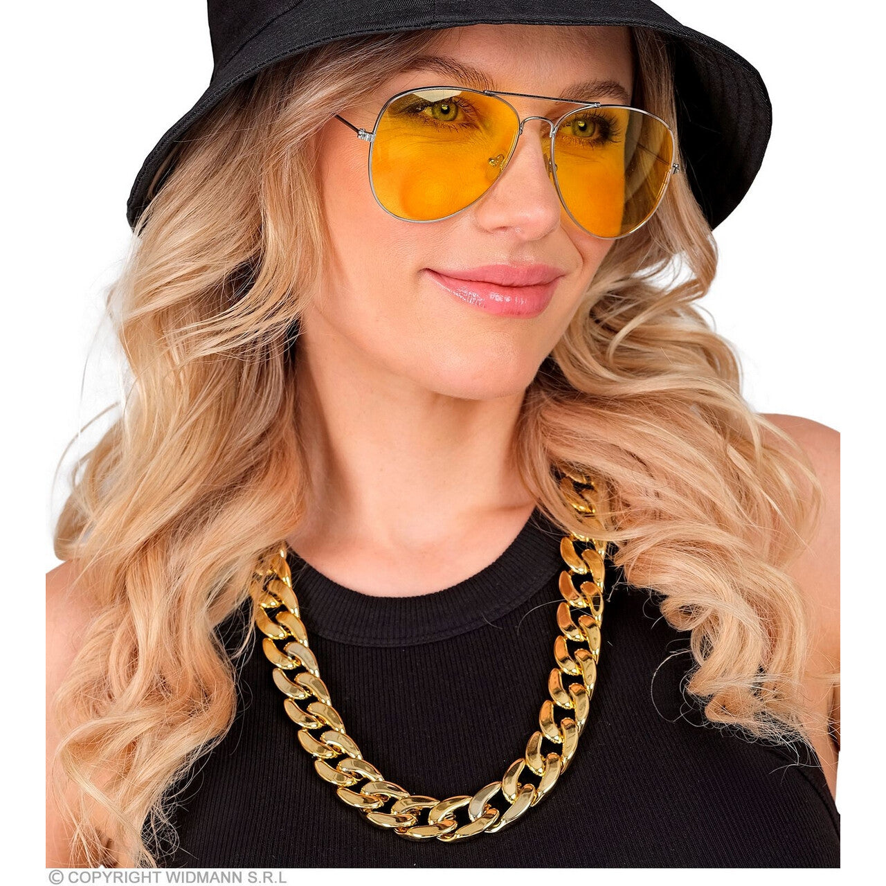 Op deze afbeelding zie je een Accessoires, van het merk Widmann. Dikke Vette Schakel Ketting Goud