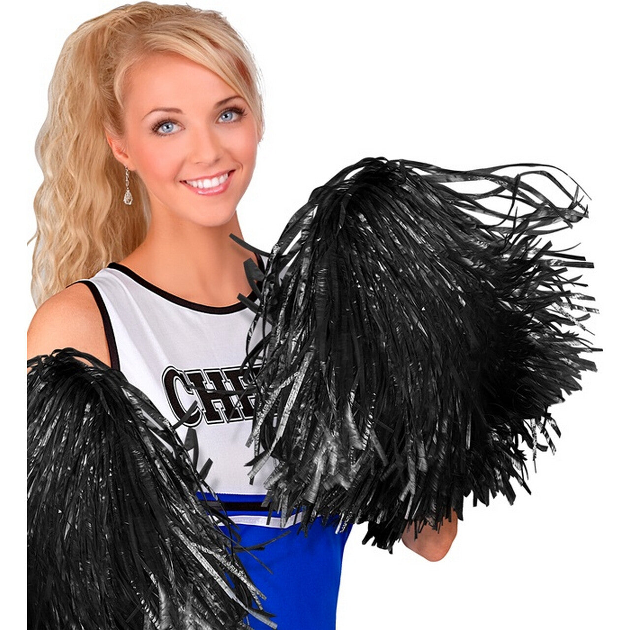 Op deze afbeelding zie je een Accessoires, van het merk Widmann. Cheerleader Pom Pom Zwart 1 Stuk