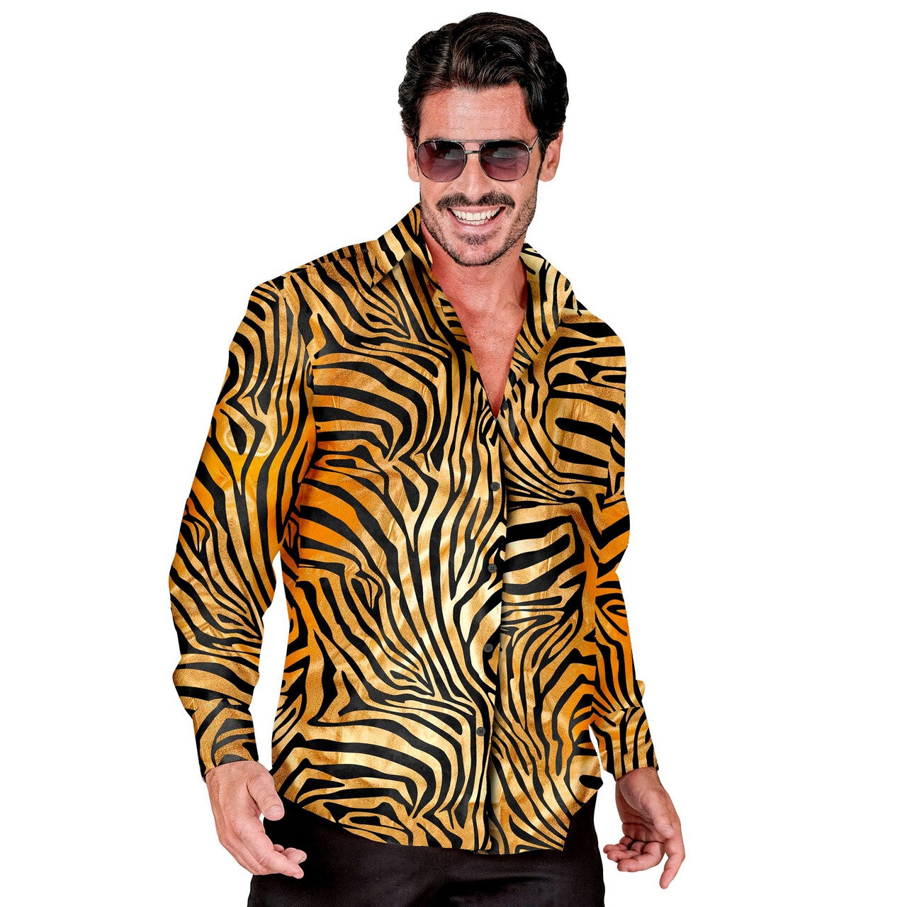 Op deze afbeelding zie je een Kostuums, van het merk Widmann. Joe Gold Junglekoning Overhemd Man