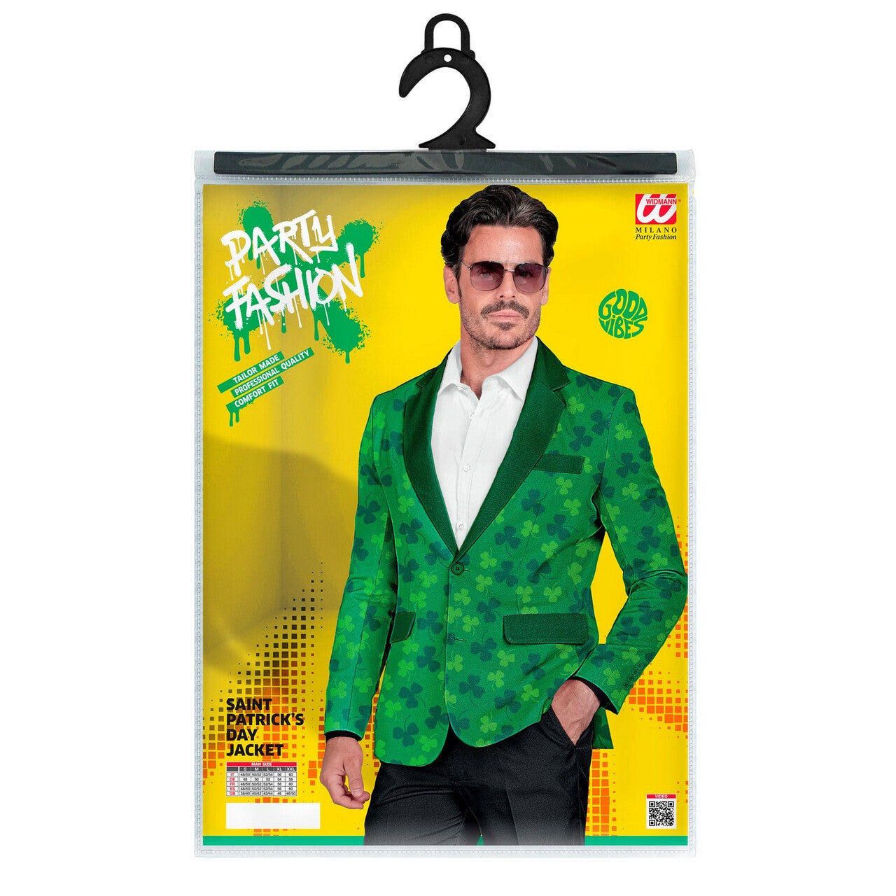 Op deze afbeelding zie je een Kostuums, van het merk Widmann. St Patricks Day Groen Colbert Man