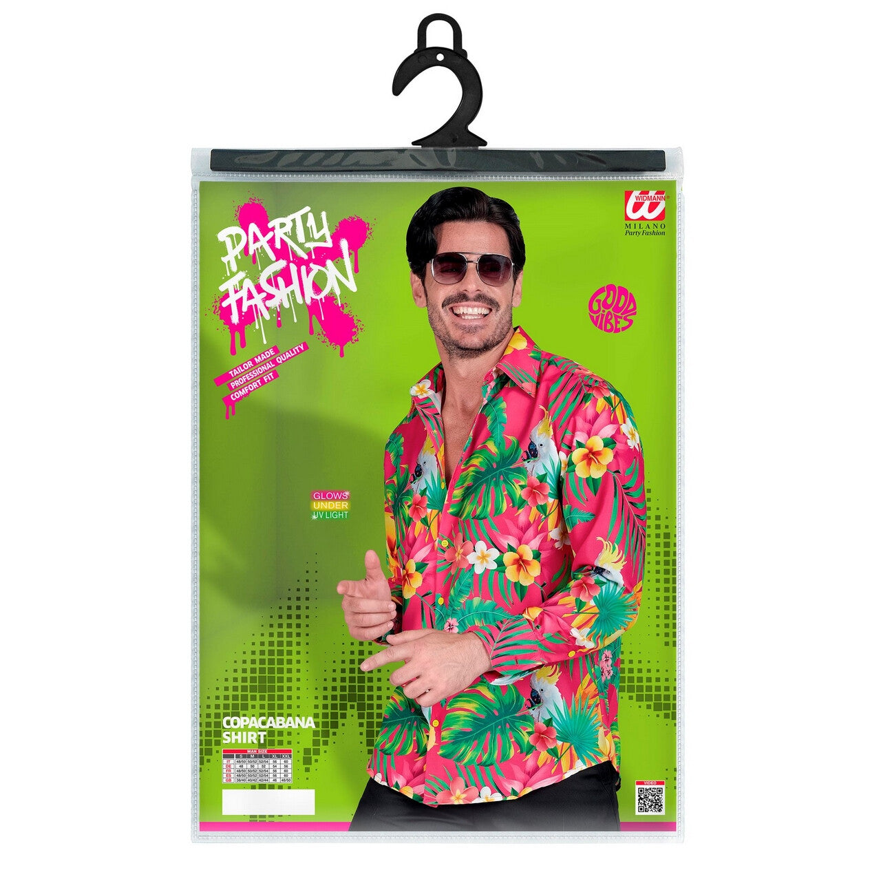 Op deze afbeelding zie je een Kostuums, van het merk Widmann. Tropical Beach Overhemd Roze Man