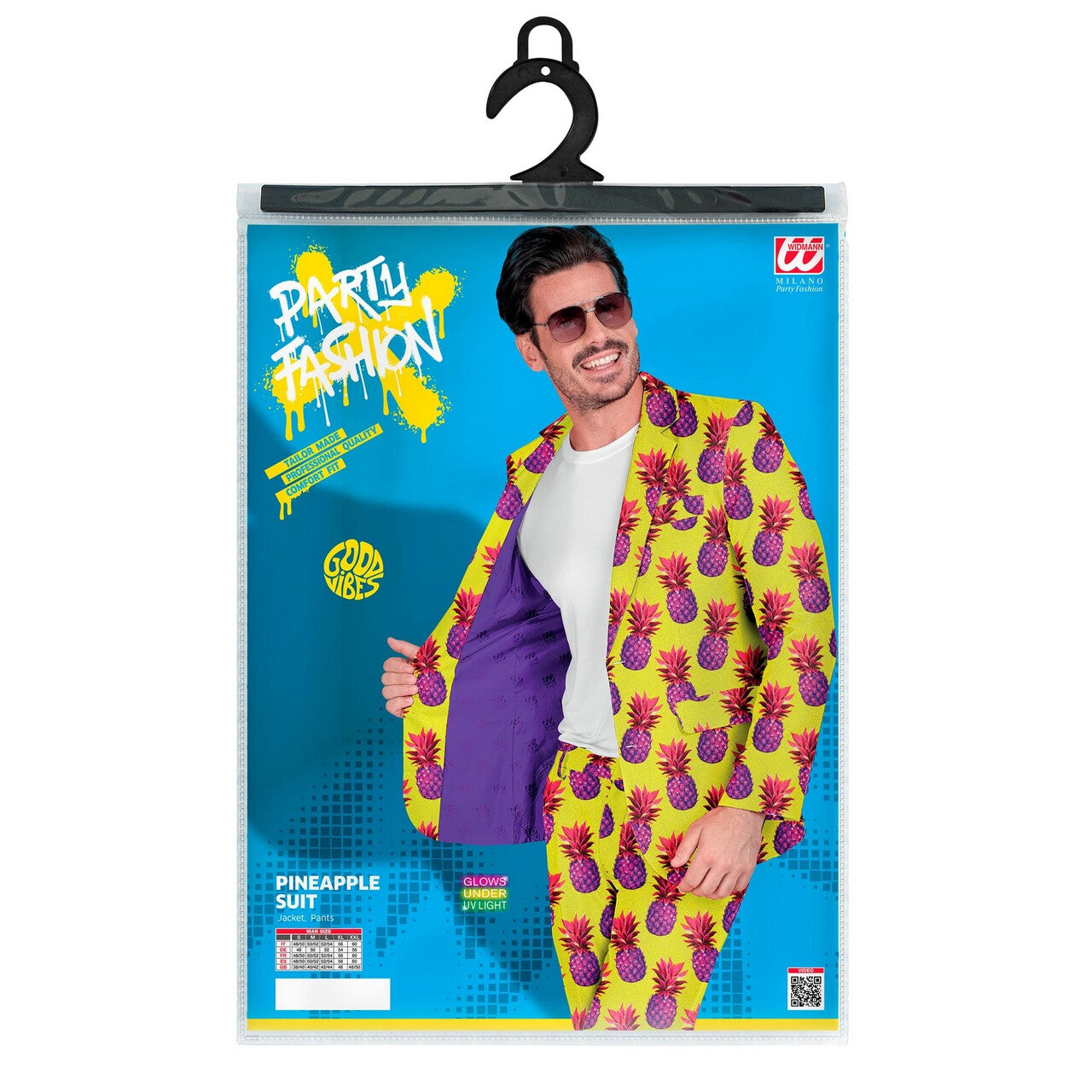 Op deze afbeelding zie je een Kostuums, van het merk Widmann. Neon Tropicananas Man Kostuum