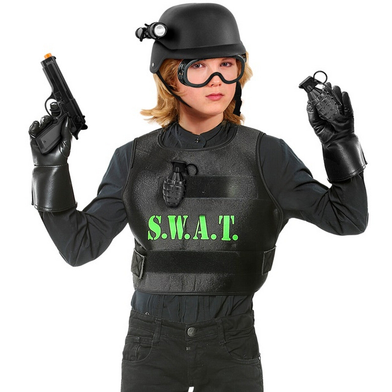 Op deze afbeelding zie je een Accessoires, van het merk Widmann. Special Swat Accessoire Set