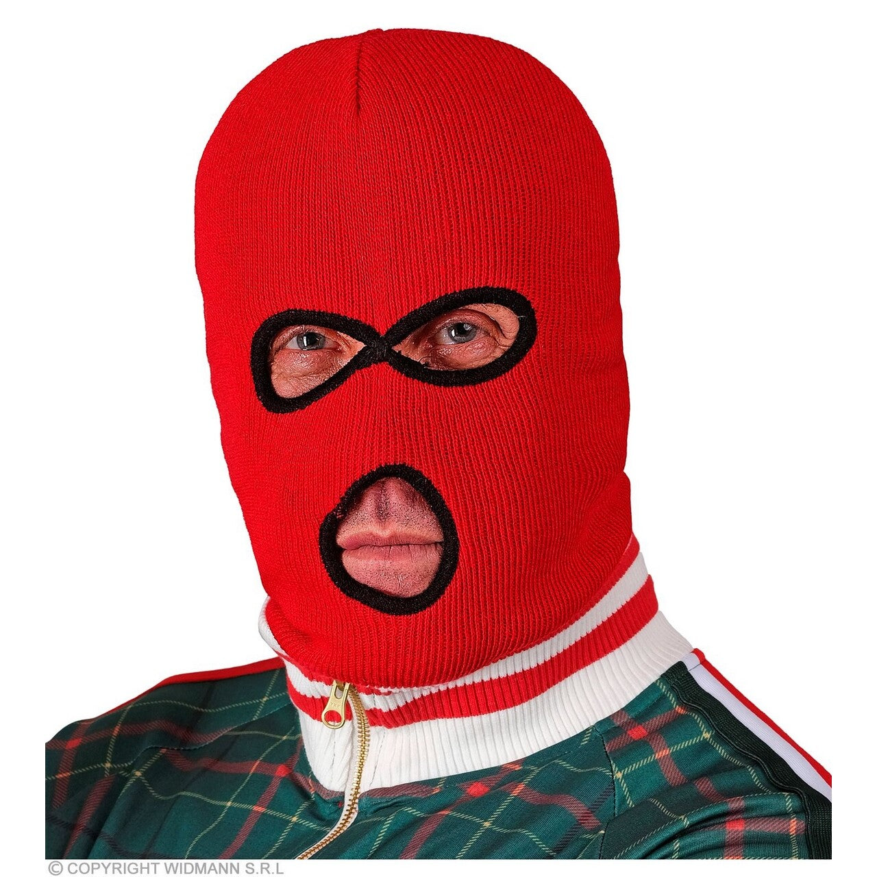 Op deze afbeelding zie je een Accessoires, van het merk Widmann. Bivakmuts Rood