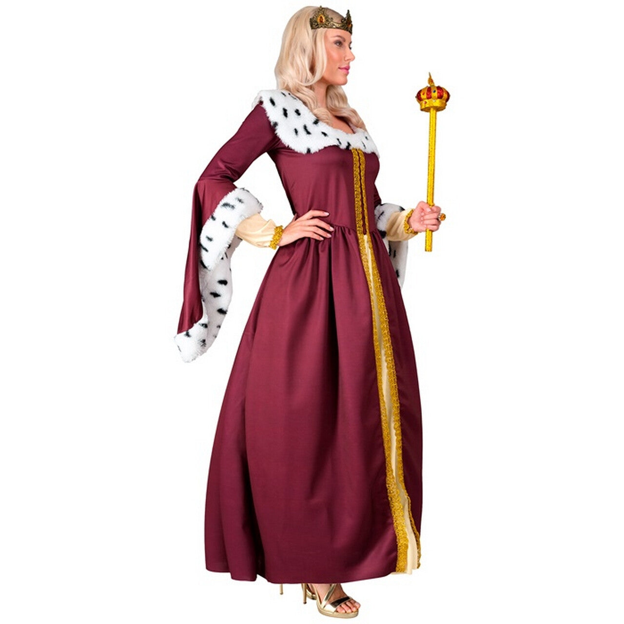 Op deze afbeelding zie je een Kostuums, van het merk Widmann. Sprookjes Koningin Lilibeth Vrouw Kostuum