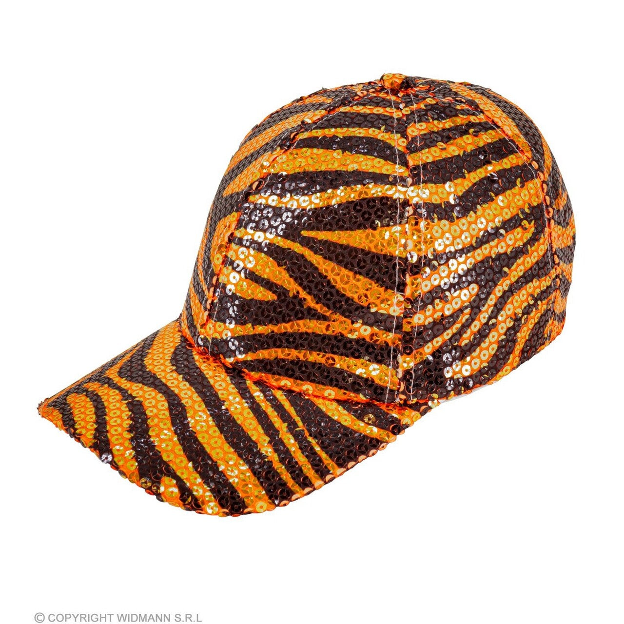 Op deze afbeelding zie je een Accessoires, van het merk Widmann. Pailletten Pet Wilde Tijger