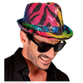 Pailletten Fedora Regenboog Tijger