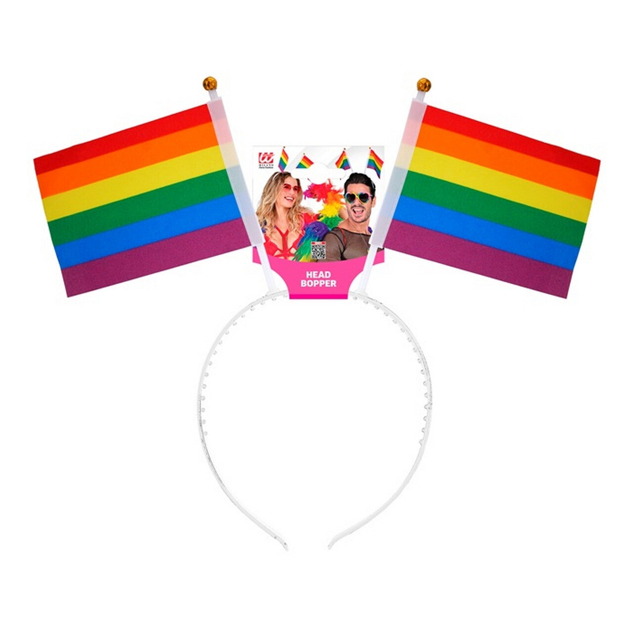 Op deze afbeelding zie je een Accessoires, van het merk Widmann. Wave Your Regenboog Flag Hoofdband