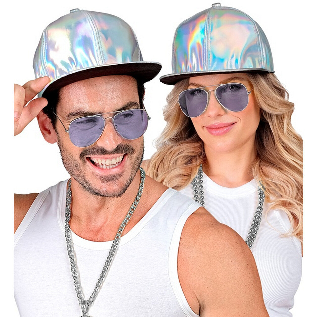 Op deze afbeelding zie je een Accessoires, van het merk Widmann. Holografische Zilveren Pet