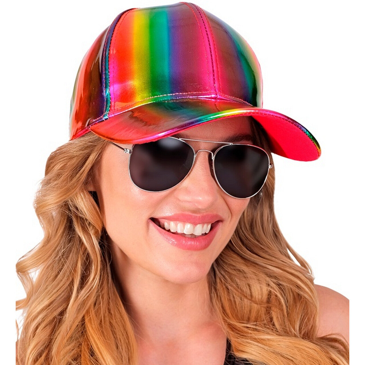Op deze afbeelding zie je een Accessoires, van het merk Widmann. Lekker Foute Pet Regenboog