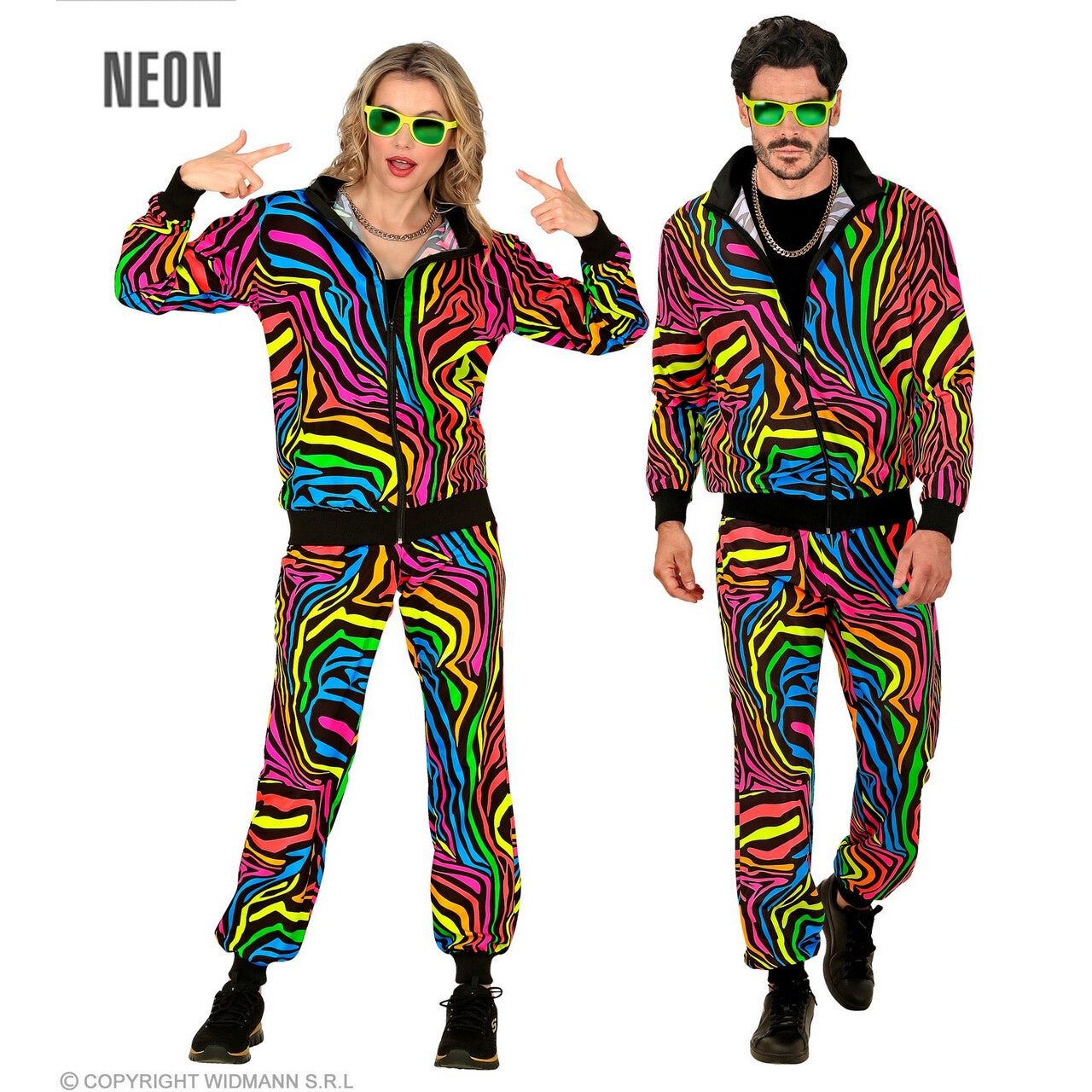 Op deze afbeelding zie je een Kostuums, van het merk Widmann. Rudy Regenboog Trainingspak Kostuum