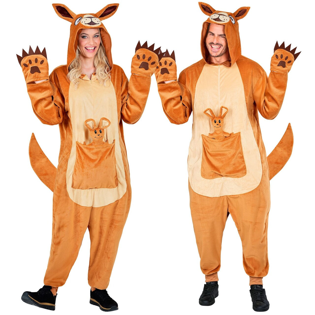 Op deze afbeelding zie je een Kostuums, van het merk Widmann. Kangoeroe Met Joey Onesie Kostuum