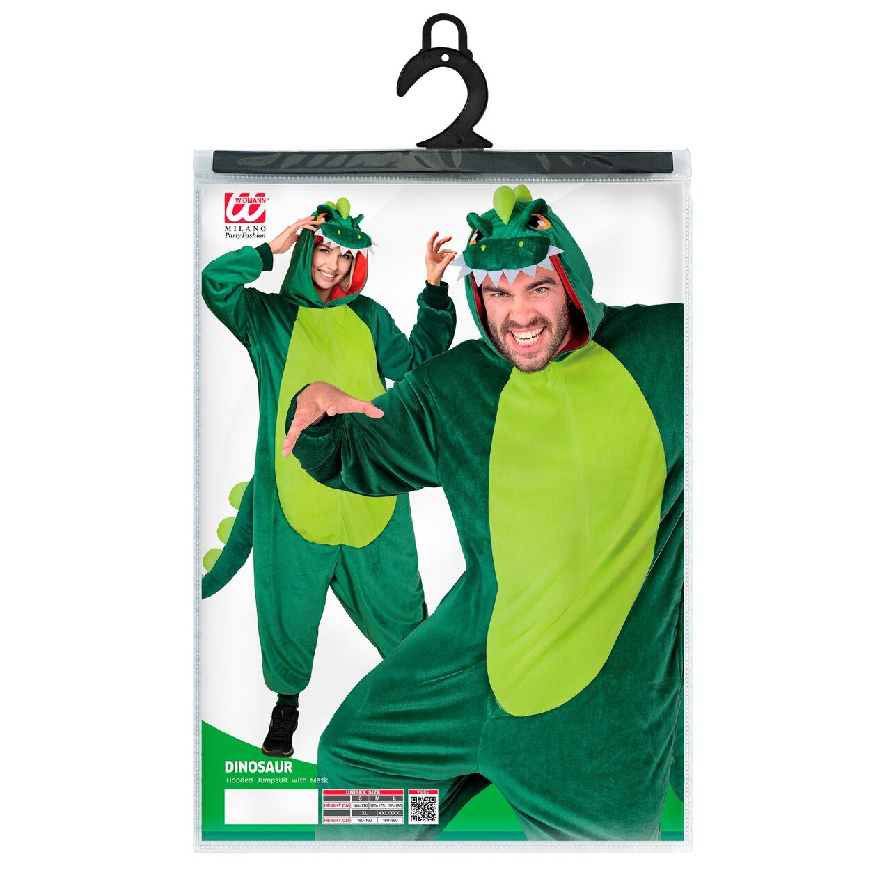 Op deze afbeelding zie je een Kostuums, van het merk Widmann. Ongevaarlijke Dino Onesie Kostuum