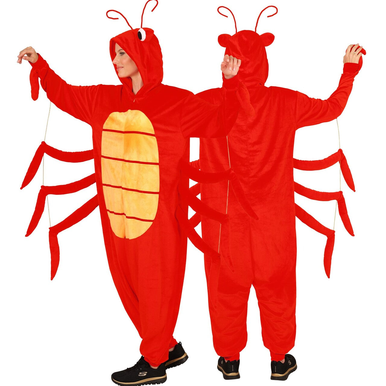 Op deze afbeelding zie je een Kostuums, van het merk Widmann. Grijpgrage Kreeft Onesie Kostuum
