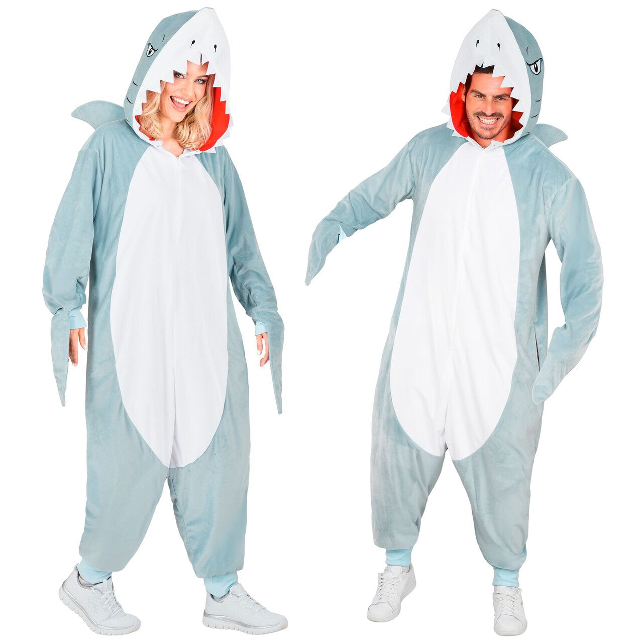 Op deze afbeelding zie je een Kostuums, van het merk Widmann. Hi De Haai Onesie Kostuum