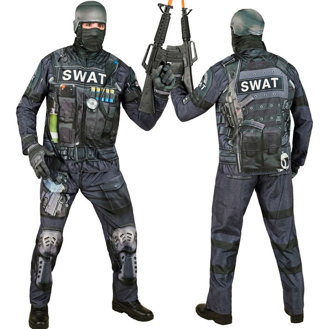 Op deze afbeelding zie je een Kostuums, van het merk Widmann. Special Swat Team Man Kostuum