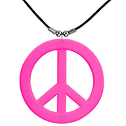 Op deze afbeelding zie je een Accessoires, van het merk Widmann. Ketting Peace Symbool Neon Roze