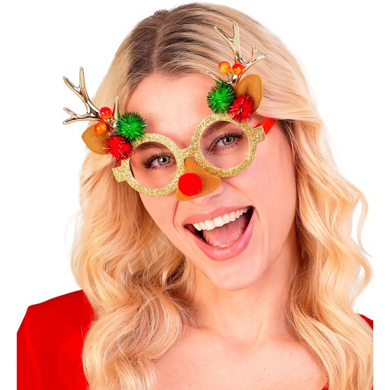 Op deze afbeelding zie je een Accessoires, van het merk Widmann. Fun Bril Rudolf Reindeer