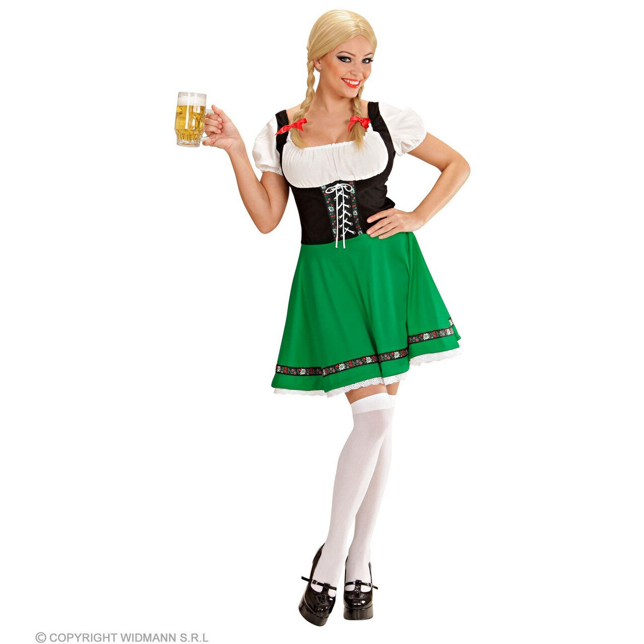 Op deze afbeelding zie je een Kostuums, van het merk Widmann. Duitse Heidi Bierschenker Vrouw Kostuum