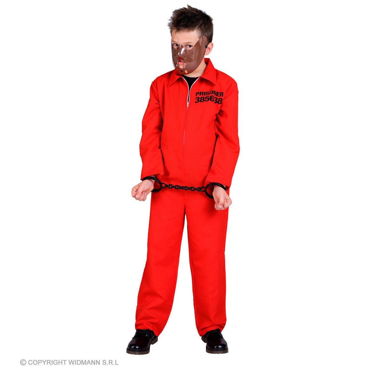 Op deze afbeelding zie je een Kostuums, van het merk Widmann. Levenslange Gevangene County Jail Rood Kind Kostuum