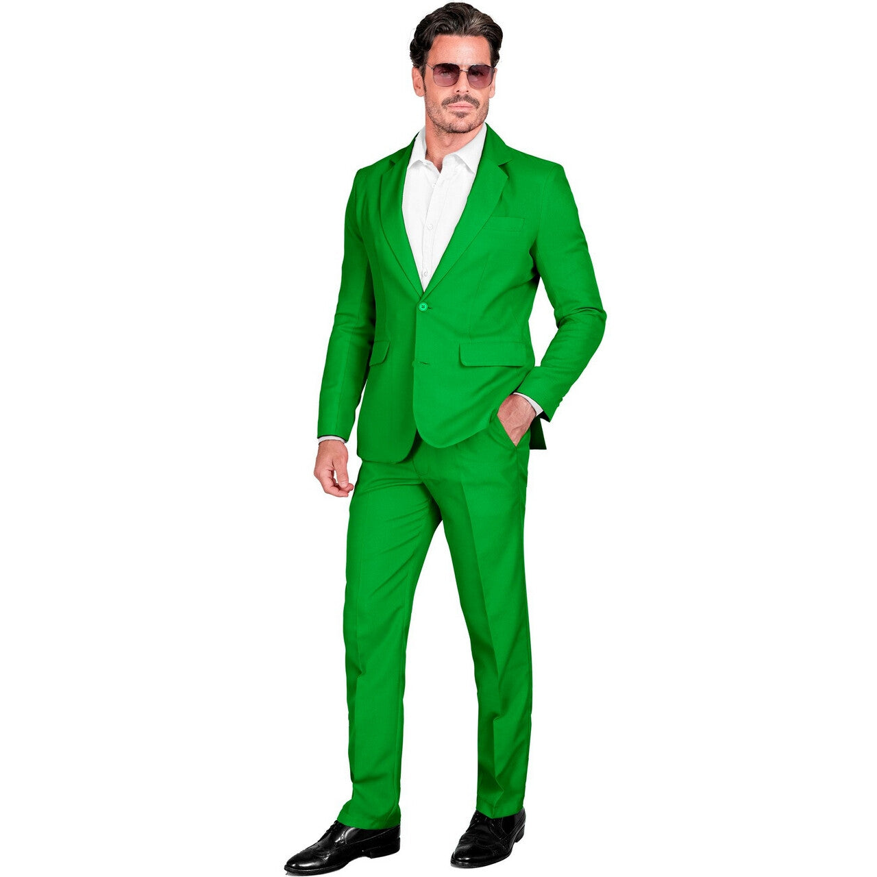Op deze afbeelding zie je een Kostuums, van het merk Widmann. Kikker Groen St Patricksday Man Kostuum
