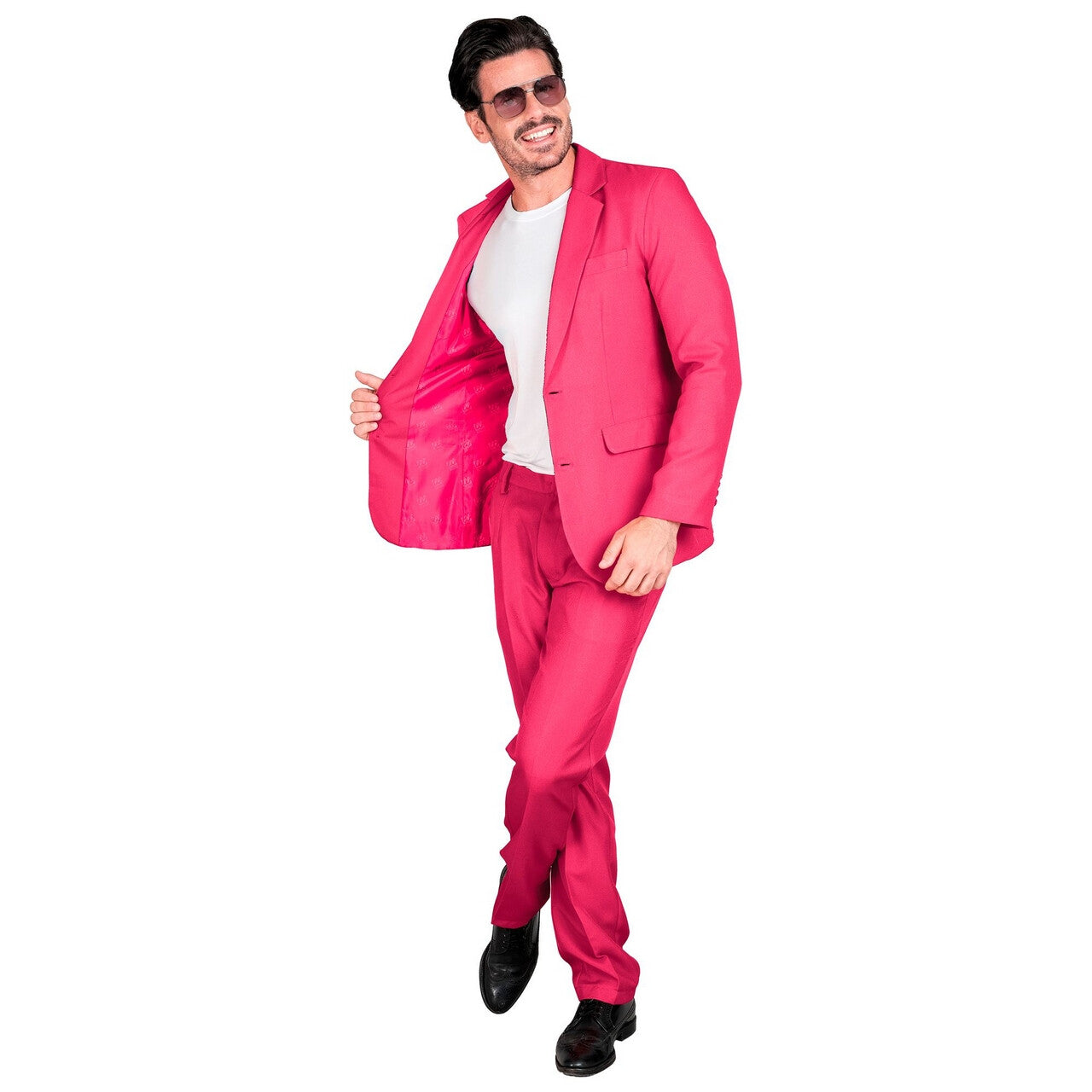 Op deze afbeelding zie je een Kostuums, van het merk Widmann. De Echte Roze Topper Man Kostuum