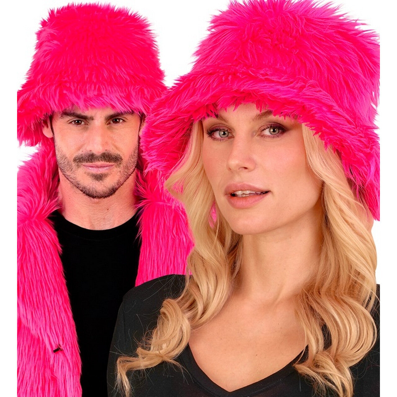 Op deze afbeelding zie je een Accessoires, van het merk Widmann. Warme Buckethat Roze