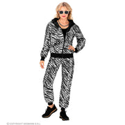 Op deze afbeelding zie je een Kostuums, van het merk Widmann. Shinen Als Een Zilveren Zebra Trainingspak Kostuum