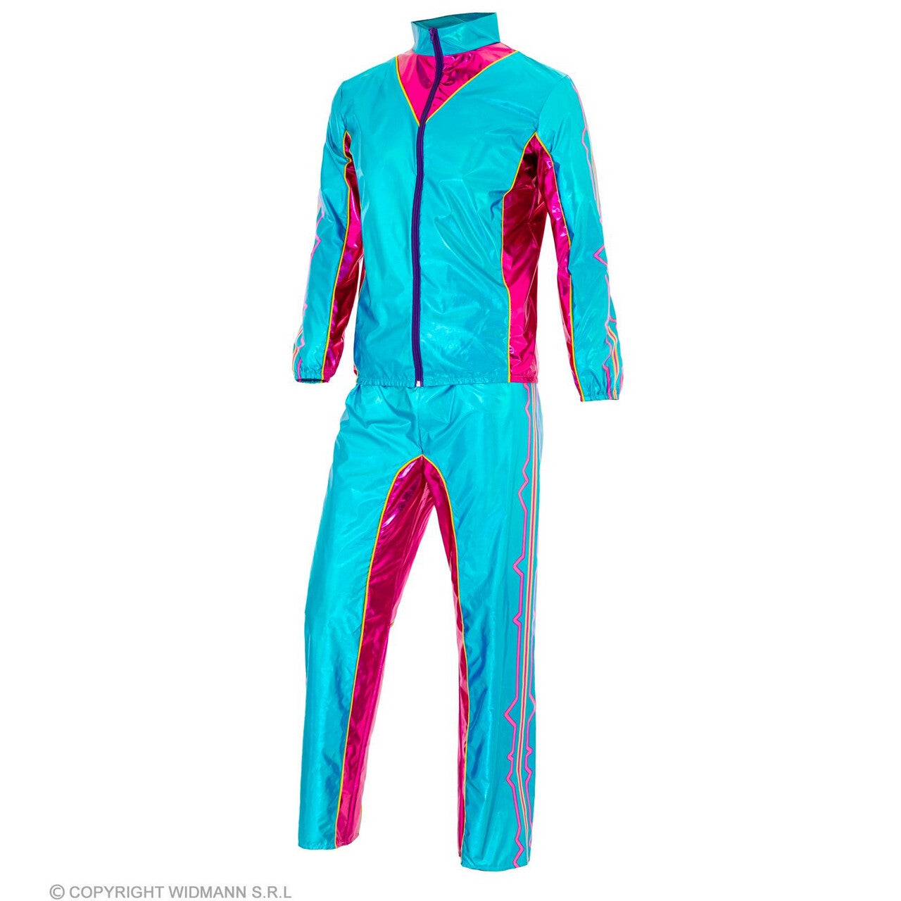 Op deze afbeelding zie je een Kostuums, van het merk Widmann. Rave Op Soundwaves Trainingspak Blauw Kostuum