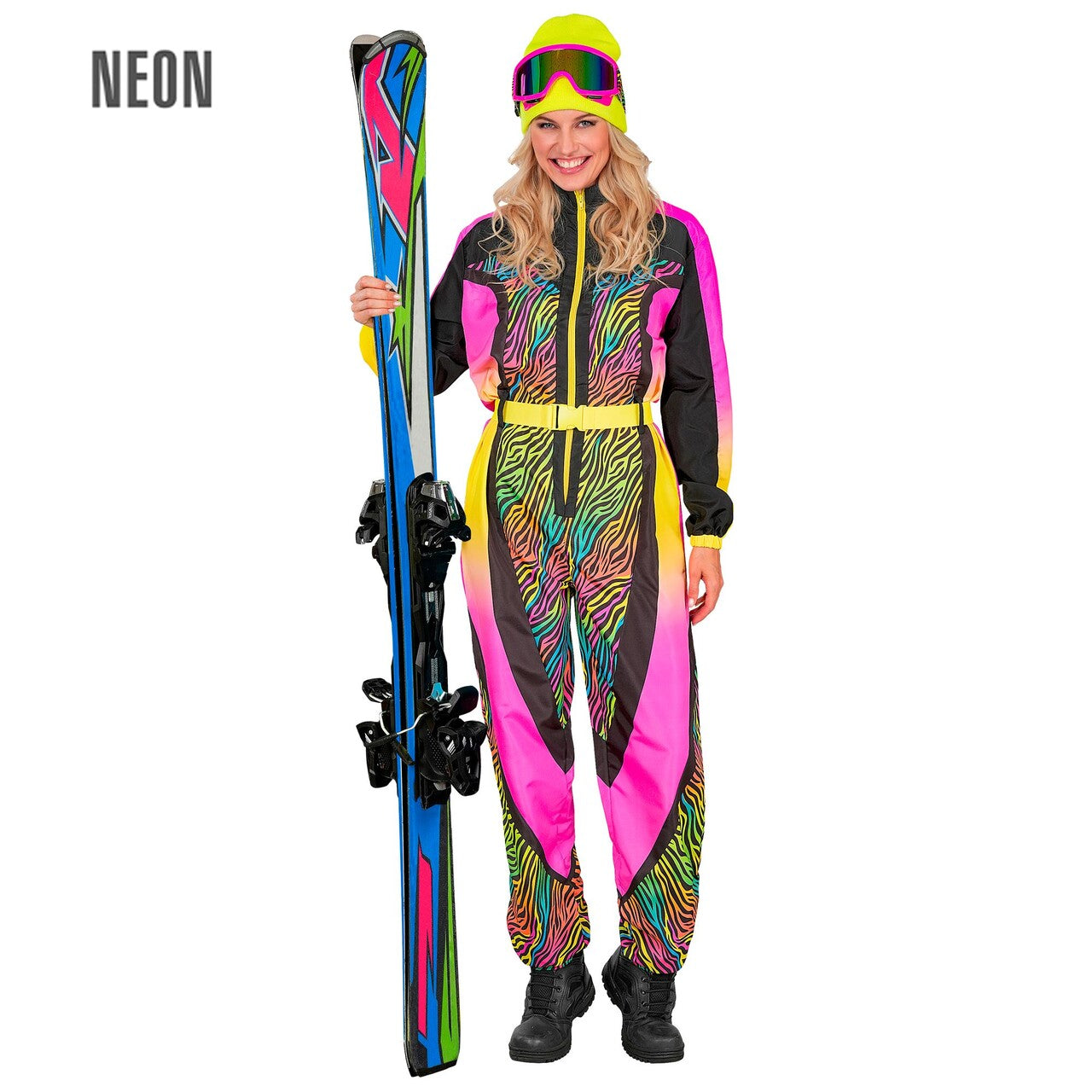 Op deze afbeelding zie je een Kostuums, van het merk Widmann. Wild Jungle Snow Ski Pak Vrouw