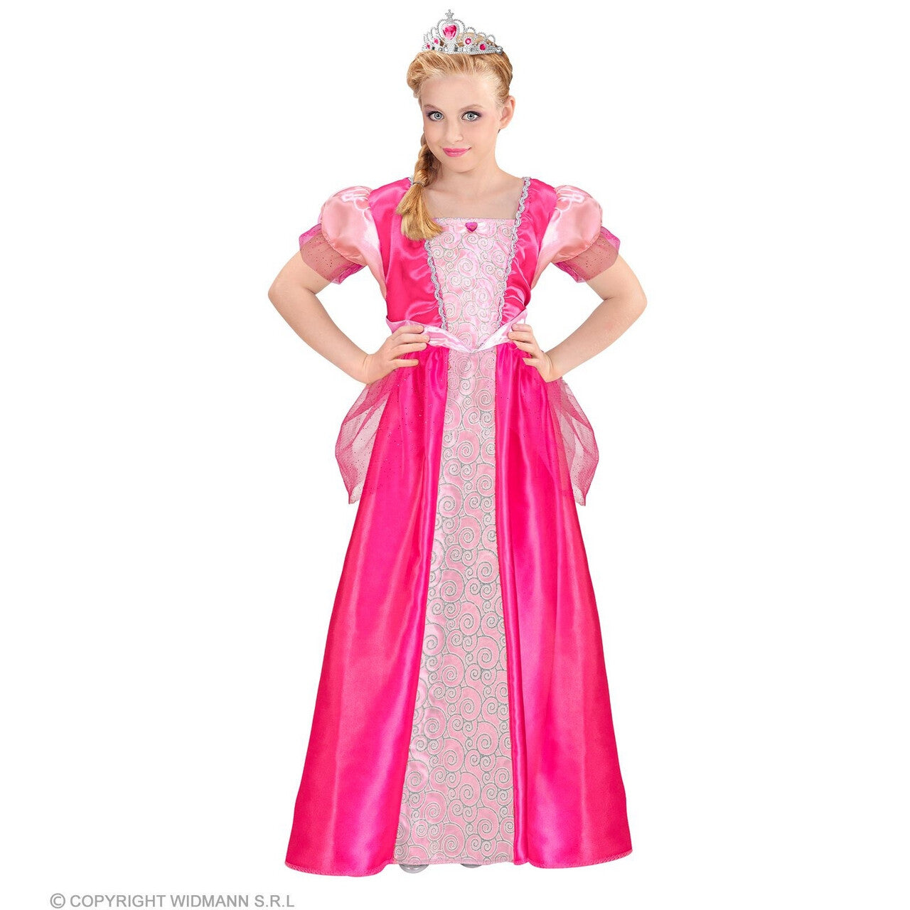 Op deze afbeelding zie je een Kostuums, van het merk Widmann. Zoete Knalroze Prinses Rose Lily Meisje Kostuum