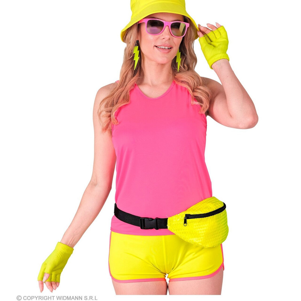 Op deze afbeelding zie je een Accessoires, van het merk Widmann. Vingerloze Handschoenen Neon Geel Handig Warm