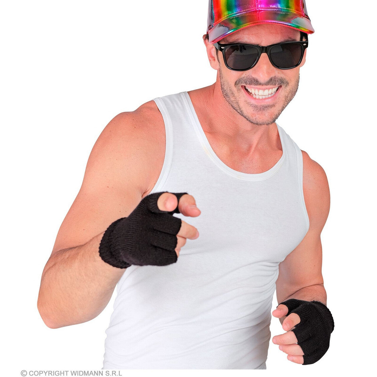 Op deze afbeelding zie je een Accessoires, van het merk Widmann. Vingerloze Handschoenen Zwart Handig Warm