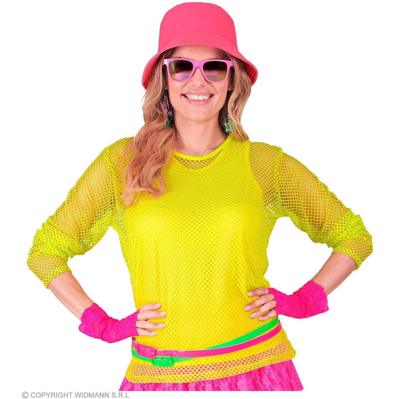 Op deze afbeelding zie je een Kostuums, van het merk Widmann. Basic Tank Top Neon Geel Vrouw