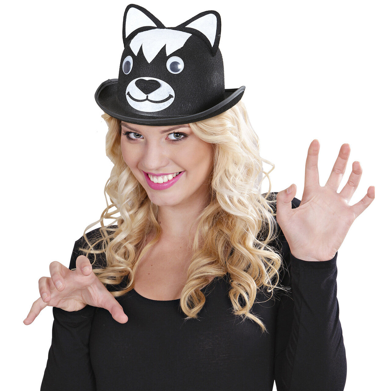 Op deze afbeelding zie je een Accessoires, van het merk Widmann. Snoezige Bolhoed Kat