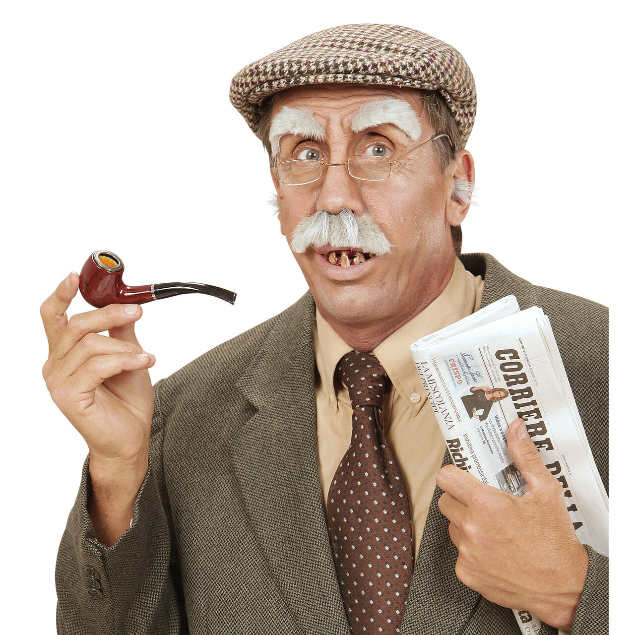 Op deze afbeelding zie je een Accessoires, van het merk Widmann. Snor En Wenkbrauwen Oude Man Grandpa Grey