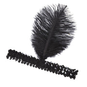 Op deze afbeelding zie je een Accessoires, van het merk Widmann. Roaring 20s Pailletten Hoofdband Met Zwarte Veer