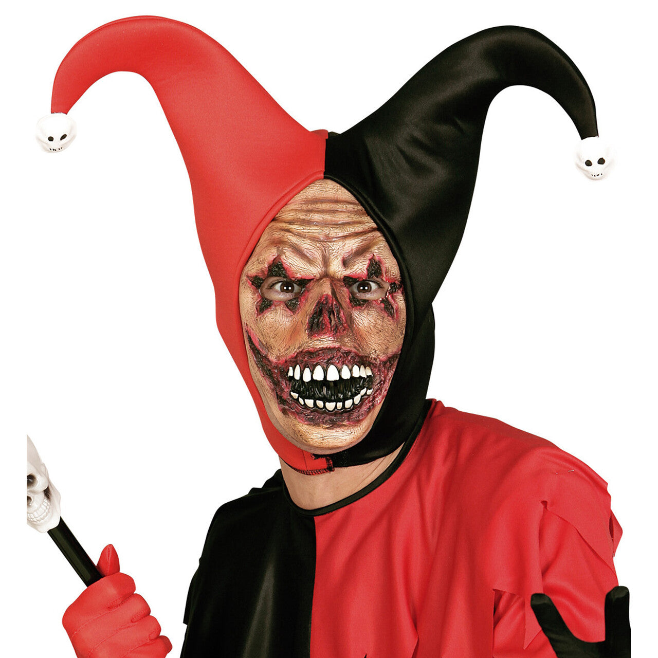 Op deze afbeelding zie je een Accessoires, van het merk Widmann. Halfgezicht Masker Horror Clown Zombie Star