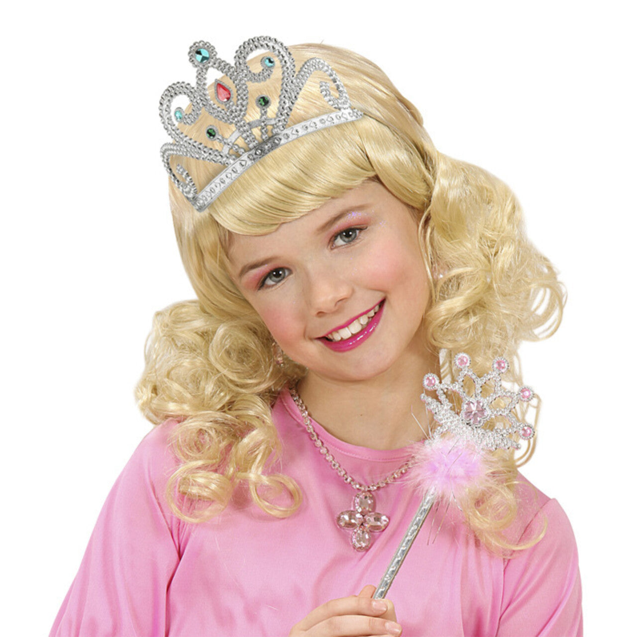 Op deze afbeelding zie je een Accessoires, van het merk Widmann. Koninklijke Prinsessenkroon Zilver Met Diamanten, Zilver