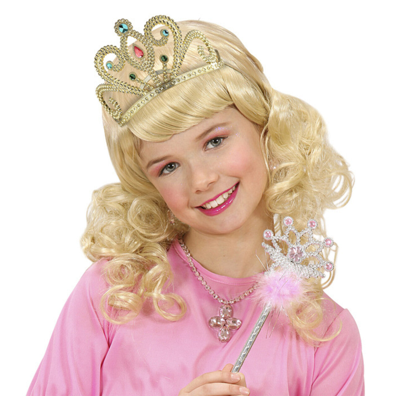 Op deze afbeelding zie je een Accessoires, van het merk Widmann. Koninklijke Prinsessenkroon Zilver Met Diamanten En Goud