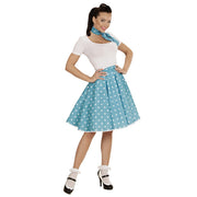 Op deze afbeelding zie je een Kostuums, van het merk Widmann. Sweetie-Pie 50s Rock And Roll Rok Met Nekband, Lichtblauw Vrouw Kostuum