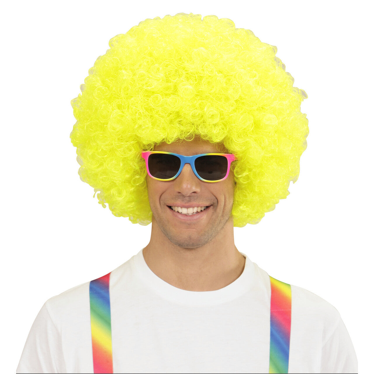 Op deze afbeelding zie je een Accessoires, van het merk Widmann. Disco Bril, Regenboog