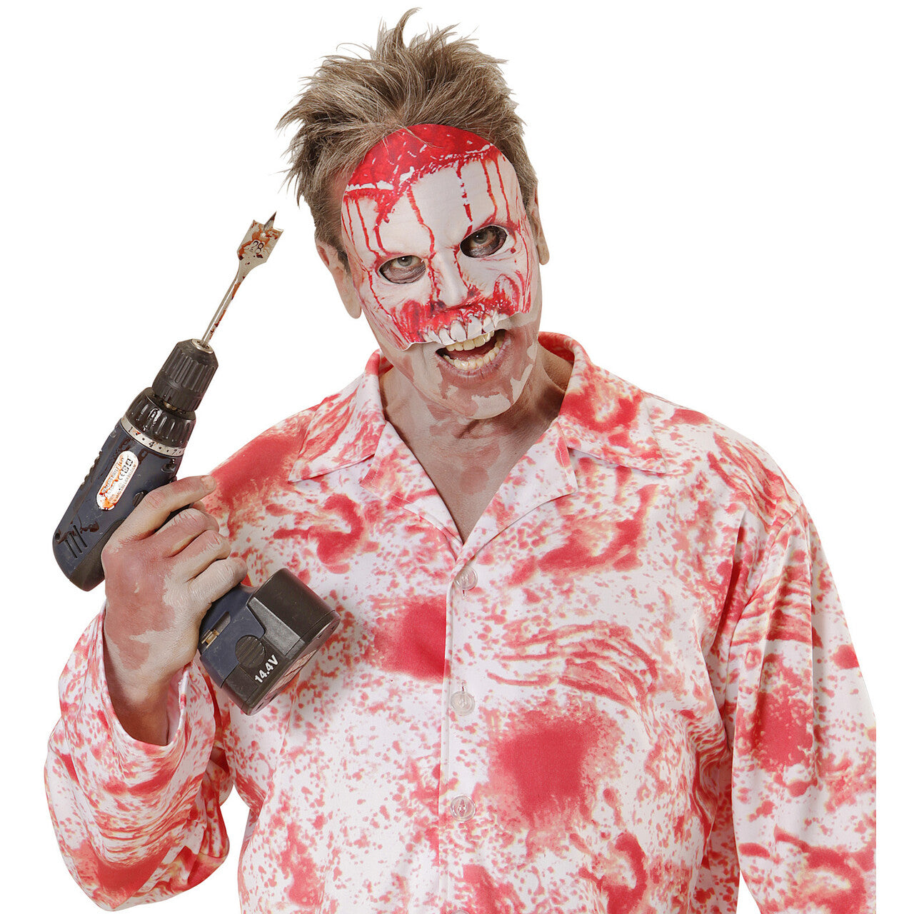 Op deze afbeelding zie je een Accessoires, van het merk Widmann. Halloween Halfmasker Kinloos Bloederige Psycho