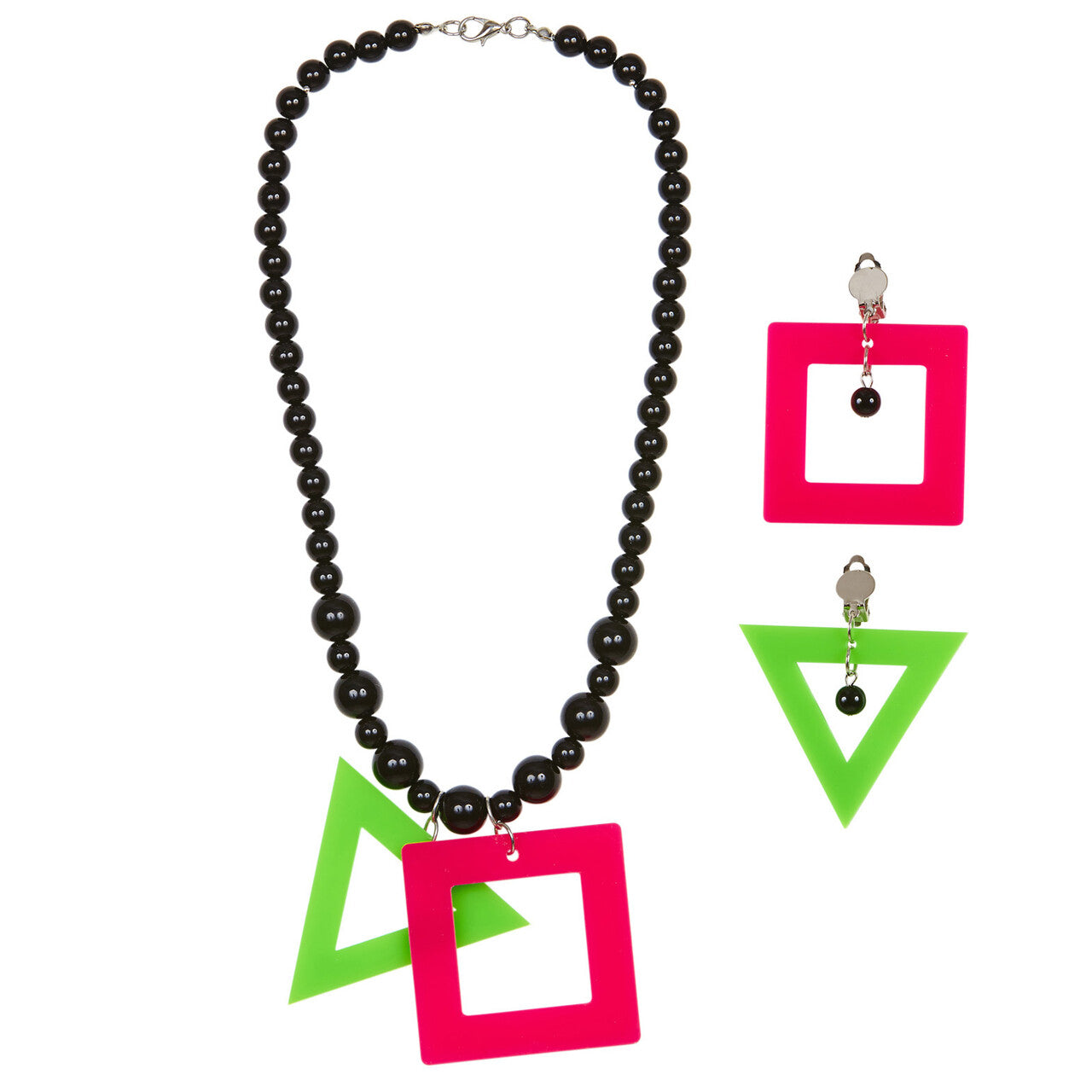 Op deze afbeelding zie je een Accessoires, van het merk Widmann. Eighties Ketting En Oorbellen Neon Kleur