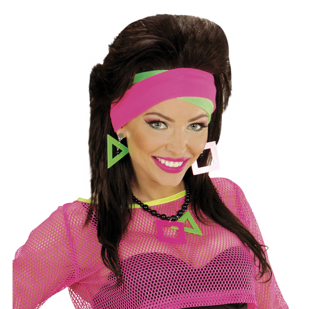 Op deze afbeelding zie je een Accessoires, van het merk Widmann. Eighties Ketting En Oorbellen Neon Kleur